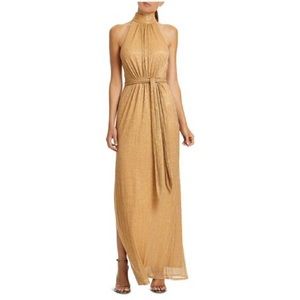 Halston Metallic Gold Gown